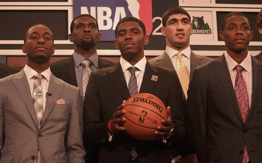 Players on stage at the NBA Draft