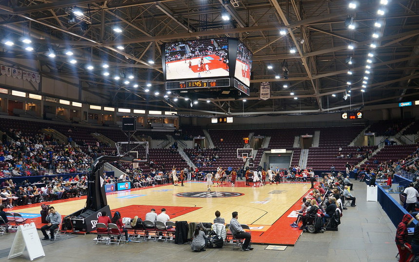 A G League game in a small arena